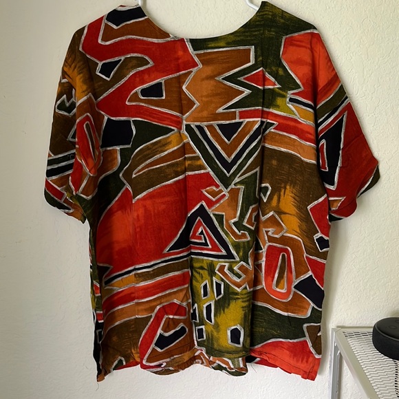 VINTAGE BLUE SKIES of FLORIDA Aztec Print XL Shirt - Picture 1 of 15